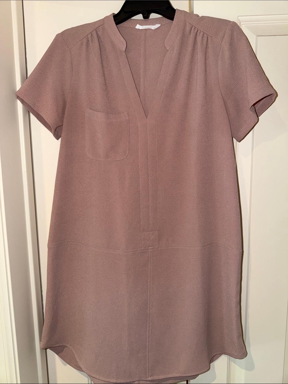 Women's Mauve Short-Sleeve Shift Dress